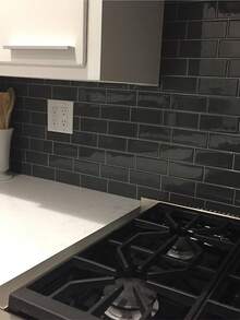 1/10/20pcs 2D Dark Gray Subway Tile Wall Stickers, Waterproof Oil Resistant Vinyl Tiles For Kitchen Backsplash, Bathroom Accent Wall, Easy To Cut & Apply, No Grout Needed,Stain Resistant Peelable Decorative Tile Panels For Indoor Wall Renovation - Irregular Tiles - View 6