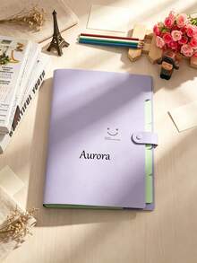 Custom Name Printed Folder, 1pc Personalized Multi-Layer Snap Closure File Organizer, Portable Office & School Stationery Paper Document Storage Folder - Multicolor - View 19