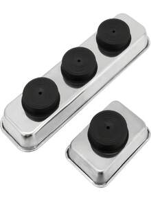 2pcs Stainless Steel Rectangular Tray - Specifically Designed For Holding Magnetic Parts, Bolts, Screws, And Other Components - Multicolor - View 6