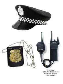 Multi-Piece Costume Hat Set, Halloween Solid Color Hats, Eagle Hat, Cosplay Badge, Cosplay Walkie-Talkie, Combo - Multicolor - View 11