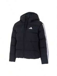 Adidas Women's Cotton & Down ESS 3S P D HO Minimalist Comfortable Down Jacket KH3978 (80% Down, 20% Feather) - Black - View 1