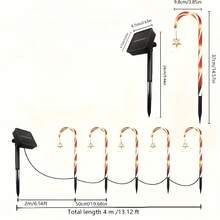 Solar-Powered Candy Cane Lights For Outdoor Gardens-These Decorative Lights Create A Festive Atmosphere For Winter Courtyards And Walkways, And Are Also Suitable For Decorating Living Rooms And Balconies. A Great Little Christmas Gift. - Solar Candy Light - View 3