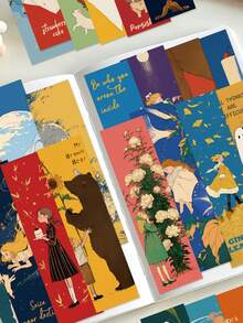 30pcs Fairy Tale Cartoon Bookmarks Creative Bookmarks Suitable For Library Cards, Marking Cards, Reading Cards, Message Cards, Suitable For Reading Enthusiasts, Applicable For Students, Book Decoration, Back To School Season, School Supplies, Birthday Party Gifts, Holiday Gifts - 30pcs - View 3
