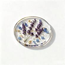 1PC Elegant Round Flower Inlaid Acrylic Nail Mixing Palette, Gel Nail Polish Pigment Color Mixing Tray With Stir Stick, Reusable Manicure Color Mixing Tool For Nail Salon & Home DIY - Multicolor - View 5