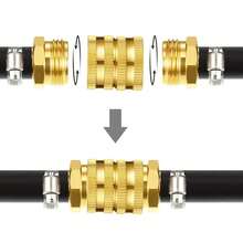 Two-Way Female Connector Solid Aluminium Irrigation Garden Hose 3/4 Bi-Directional Female Head Water Pipe Joint Connectors - B - View 9
