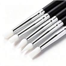 5pcs Nail Art Gel Carving & Printing Silicone Nail Brushes, Soft Reusable Silicone Brush Heads, 5 Different Brush Head Designs, Suitable For Home DIY, Professional Nail Salon And Beginner Nail Artists, Halloween And Christmas Gifts - Multicolor - View 7