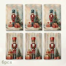 2pcs Nutcracker Print Kitchen Towels, Christmas Tree Gift Box Snowflake Holiday Pattern Hand Towels, Vintage Country Winter Style Dish Cloth Tea Towel, Suitable For Kitchen Cooking, Baking, Cleaning Wiping And Christmas Home Decor, Christmas Winter Holiday Gift - Multicolor - View 9