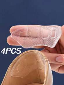 QKC 4 قطع من وسادات الكعب السيليكونية للنساء والرجال، ملصقات كعب مضادة للانزلاق، وسادات حشو غير قابلة للانزلاق، حماية وعناية بالكعب والقدم - شفاف - مشاهدة 1