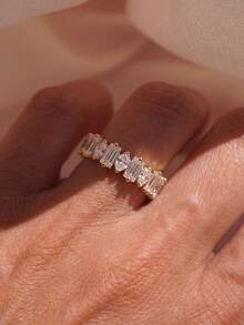 1pc Half-Circle Rectangular Eye-Shaped Ring, Elegant Party/Anniversary Women's Gift Jewelry - Horse Eye - View 3