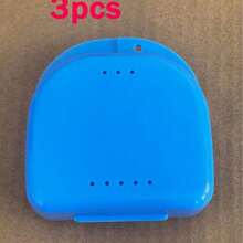 1 Pack New Dental Retainer Case With Ventilation Holes, Mini Portable Denture Box, Orthodontic Appliance Storage Box, Denture Case, Simple Solid Color Denture Container, Plastic Denture Storage Box, Portable Denture Storage Box With Holes - Multicolor - View 9