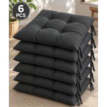 6 Pcs Comfortable Indoor & Outdoor Seat Pads For Kitchen, Dining, Garden, Balcony & Patio Chairs In Turkey - Dark Grey - View 5