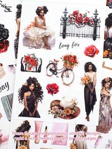 DanSoul 20 Large Black Theme Stickers Book, Adult Use, Pre-Cut Matte PET Planner Supplies, Suitable For Planner, Bullet Journal, Greeting Card Making, Collage Art Crafts, School Supplies - A5 Large Size - View 3