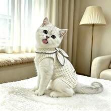 1PC Cute Pet Jumpsuit, Cat/Dog White Elastic Vest Lor Autumn And Winter, Soft And Comfortable Pet Clothing Pullover - White - View 11