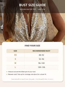 JTI Women's Sequin & Bead Halter Backless Crop Top, Fashionable Tie-Front Beaded Design, Suitable For Party, Vacation, Concert, Casual Elegant - Multicolor - View 3