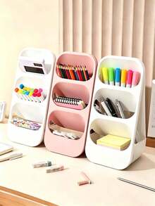 2/1 Pen Holder, Desktop Organizer, Stationery Storage, Cosmetic Storage, Tableware Storage, Tool Storage, Multi-Functional Storage, Sturdy And Stable, Drop-Resistant And Compact, Artistic And Stylish, Suitable For Multiple Scenarios - Multicolor - View 4