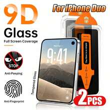 2片裝手機DUO/Phone 18 Pro Max/Phone 18 Pro Max隱私鋼化玻璃螢幕保護貼，自動除塵，簡易安裝，無氣泡，採用抗碎9H玻璃材質，耐刮耐磨 - 黑色 - 查看 12