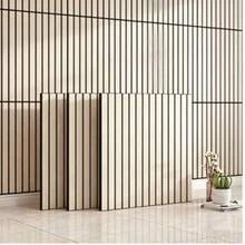 1/8/16pcs Soundproof Wooden Lattice Self-Adhesive Wall Sticker, Waterproof PVC Decorative Film, Textured Acoustic Wall Sticker, Multi-Purpose For Living Room And Bedroom Walls, Cabinet Drawer Liners, Desktops, Shelves - Grille Wood Grain 2 - View 1
