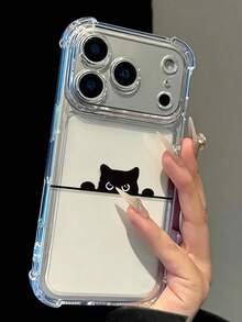 Minimalist Cute Cat & Line Pattern Shockproof Phone Case, Transparent Corner Protection Anti-Drop Fashion Summer Essential, Suitable For Daily Use, Compatible With IPhone 18 Pro/18 Pro Max/16/16 Pro/16 Plus/16 Pro Max/17/17 Pro/17 Pro Max/15/15 Pro/15 Pro Max/15 Plus/14/14 Pro/14 Pro Max/13/13 Pro/13 Pro Max/12/12 Pro/12 Pro Max/11/7/8 Birthday Gift Back To School Gift Suitable For Men And Women Daily Use - Clear - View 1