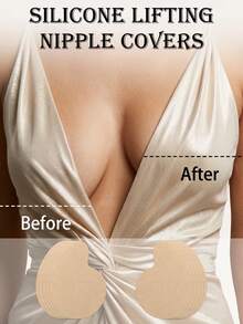Mango Non-Woven Adhesive Breast Petals For Women, Ultra-Thin Invisible Seamless Mango-Shaped Nipple Covers, Comfortable Lift, Suitable For Dresses, Formal Gowns And Photography - Multicolor - View 1