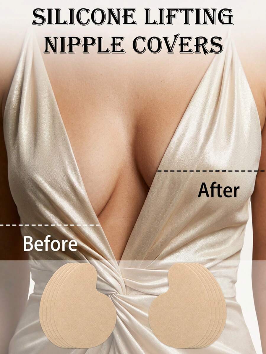 Mango Non-Woven Adhesive Breast Petals For Women, Ultra-Thin Invisible Seamless Mango-Shaped Nipple Covers, Comfortable Lift, Suitable For Dresses, Formal Gowns And Photography - Multicolor - View 1