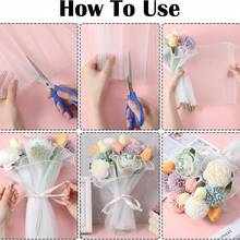 1PC 28cm*4yd White Ruched Bouquet Wrapping Paper With Edge Translucent Wavy Mesh, Suitable For Mother's Day, Graduation, Wedding, Party, Florist Supplies - Wavy Mesh - View 11
