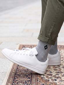 1/5 Pairs Men's & Women's Diamond Pattern Casual Sports Mid-Calf Socks, Personalized, Fashionable, Suitable For Home, Commute, Holiday Gifts - Multicolor - View 2