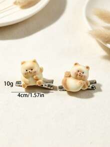 1pc Cute Cartoon Kitten Hair Clip, Adorable Quirky Hair Accessory, Suitable For Daily Wear, Gift Choice - Multicolor - View 5