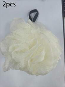 2 Large Flower Bath Sponges With Hanging Loop Exfoliating Body Scrub Brush - Multicolor - View 8