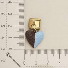 1pc Cute Chocolate Blue Enamel Zinc Alloy Charm, Heart Star Bow Bear Dangle Pendant For DIY Bracelet Necklace Jewelry Making - Blue and Coffee Color-block Design - View 32
