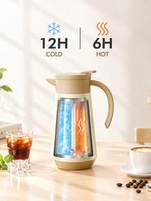 Meoky 27oz Mocha Coffee Pot, Large Stainless Steel Insulated Mug, Suitable For Office Afternoon Tea, Hot Water, Hot Drinks And Coffee - Gold - View 3