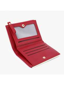 New Women's Short Zipper Bifold Wallet Gift Box, Large Capacity Premium Card Holder Coin Purse For Girlfriend - Red - View 2