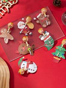 42pcs/126pcs/Pack Christmas Party Gift Candy Cookie Lollipop Decoration Card Paper Cards Party Baking Gift Paper Box Paper Bag Decoration Labels - View 8