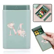 Gold Letter Print Portable Pill Box, Multi-Compartment Sealed Medicine Storage Box, Compact Daily Pill Container, Suitable For Travel And Daily Use - Multicolor - View 26