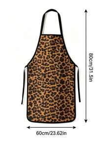 1pc/2Pcs Women Leopard Pattern Apron, Stylish Animal Print Sleeveless Apron, Household Waterproof Apron For Kitchen Cooking & Party - Multicolor - View 7