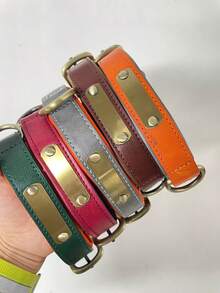 Personalized PU Leather Dog Collar, Ideal Gift For Pets, Family, Friends And Pet Lovers, Pet Collar, Christmas Gift, Dog Mom Gift - Red - View 6