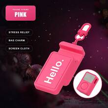 2-In-1 Fidget Clicker Keychain & Phone Stand, Clip-On Bag Charm, Pocket Push Button Stress Relief, 5-In-1 Stand & Pendant - Multicolor - View 12