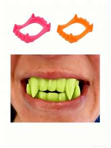 10/1pc Halloween Vampire Fangs Props, Multi-Color Glow In The Dark Teeth, Cosplay Costume Accessories, Fun Photo Props, Party Decor,Halloween - Multicolor - View 7