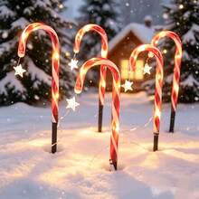 Solar-Powered Candy Cane Lights For Outdoor Gardens-These Decorative Lights Create A Festive Atmosphere For Winter Courtyards And Walkways, And Are Also Suitable For Decorating Living Rooms And Balconies. A Great Little Christmas Gift. - Solar Candy Light - View 2