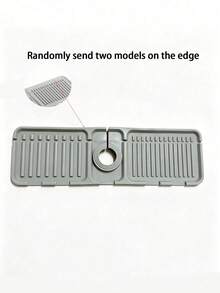 1Pc Simple Solid‑Gray Faucet Drip Mat, Silicone Material, Anti‑Splash & Water‑Draining,For Kitchen Sink, Bathroom Vanity Countertop, Groove Drainage Design,Household Daily Use,Kitchen Accessaries,Kitchen Deccor,Kitchen Essentials,Bathroom Accessories - Multicolor - View 7