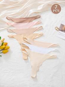 7pcs Women's Colorful Sexy Soft Thong Bikini Swimsuit Set, Christmas Halloween Gift - Multicolor - View 2