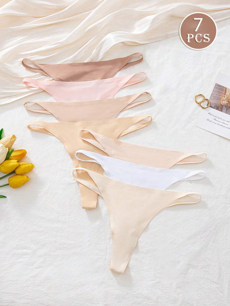 7pcs Women's Colorful Sexy Soft Thong Bikini Swimsuit Set, Christmas Halloween Gift