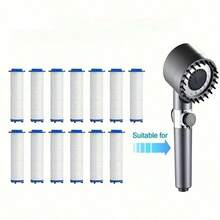 3/21pcs Universal Shower Filter Replacement Cartridges, Sediment Removal Shower Head Filter Inserts, Improve Water Quality, Reduce Hard Water, Protect Bathroom Skin And Hair - White - View 2