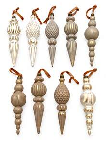 9pcs=1set 5.71 Inch Shatterproof Plastic Christmas Tree Hanging Ornaments, Vintage Neutral Copper, Brown, Cream And Taupe Pointed Ball Shaped Decorations With Ribbed Plaid Texture And Hanging Rope Loops, Suitable For Window Display, Fireplace Mantel, Party And Winter Holiday Decor - Multiple Styles - View 8