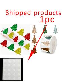 510pcs Christmas Tree Holographic Stickers, 5 Colors Green & Brown, Christmas Bohemian Style Tree Self-Adhesive Label Decals, Suitable For Home Party, Handmade Envelopes, Scrapbooking Supplies - Multicolor - View 9
