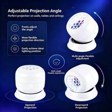 Creative LED Dynamic Projector Night Light, Unicorn Projection Lamp, 360° Rotating Dynamic Projection Table Lamp, USB Powered Ambient Light, Bedroom, Game Room, Living Room. Camping RV Halloween Decoration Lighting - White - View 9