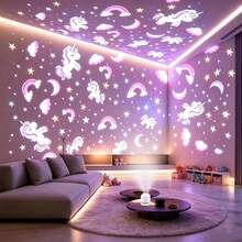 Creative LED Dynamic Projector Night Light, Unicorn Projection Lamp, 360° Rotating Dynamic Projection Table Lamp, USB Powered Ambient Light, Bedroom, Game Room, Living Room. Camping RV Halloween Decoration Lighting - White - View 8