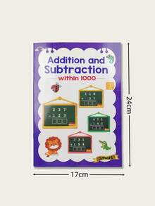Libro de práctica de 1000 sumas y restas, cuaderno de aprendizaje de matemáticas, 32 páginas, entrenamiento de cálculo rápido de matemáticas para niños, libro de práctica de matemáticas elementales, material de educación en el hogar, suministros de enseñanza para el hogar y la escuela, esencial para el maestro, regalo de aprendizaje, regalo de Navidad/regalo de cumpleaños - Multicolor - Ver 9