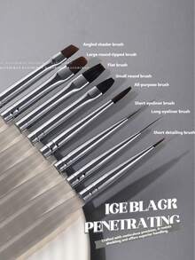 BAOSHIMAN Nail Art Brush Set, Professional Gel Nail Brush Kit With Liner, Flat, And Detail For All Techniques, Perfect For DIY Home Manicure And Professional Salon Nail Art Creations - Multicolor - View 2