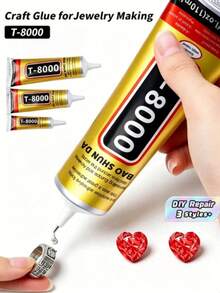 15ml T-8000 Black Adhesive - High Performance Waterproof Adhesive, Suitable For Precision Repair, Perfect For Phones, Electronics, Jewelry And Crafts, Jewelry Glue, Inlay Glue, Diamond Jewelry Earrings Pendant DIY Crafts Strong Glue, Craft - A - View 1