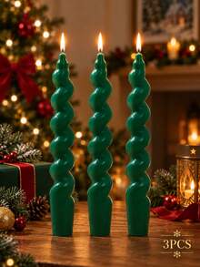 Set Lilin Berbentuk Pohon Natal, Lilin Kerucut Berbentuk Pohon Hijau, Lilin Pilar Berpilin, Lilin Dekoratif Lilin Kedelai, Cocok untuk Dekorasi Rumah Natal, Dekorasi Meja, Pengaturan Pesta Liburan, Pemberian Hadiah - hijau - View 13